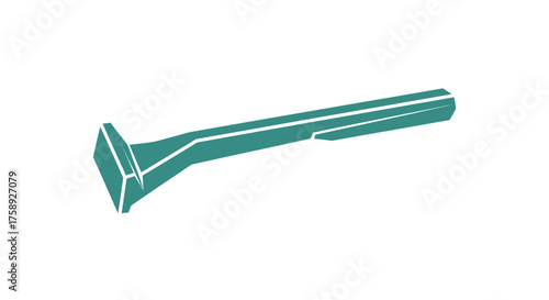 Modern Teal Razor Graphic Illustration for Grooming.
