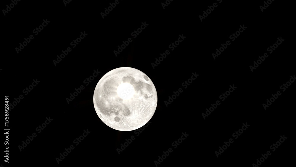 Fototapeta premium Luminescent Full Moon at Night.
