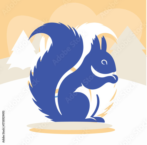 A charming red squirrel positioned centrally within a decorative frame perfect for nature themed designs