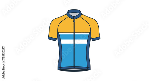Colorful Cycling Jersey with Short Sleeves and Zipper.