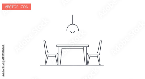 Minimalist Dining Room Set with Table Chairs and Lamp.