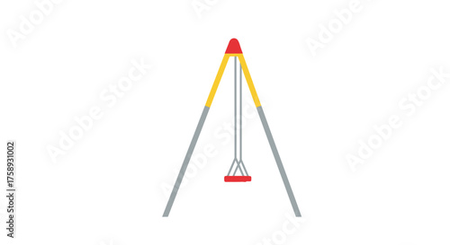 Colorful Metal Playground Swing Set with Red Seat.