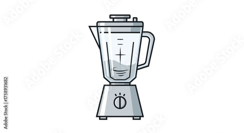 Simple Line Art Illustration of a Kitchen Blender Appliance.