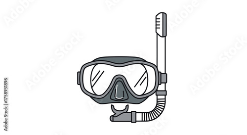 Cartoon Snorkeling Mask and Snorkel Illustration for Underwater Exploration.