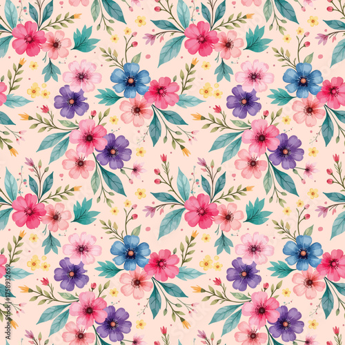 watercolor seamless floral pattern design