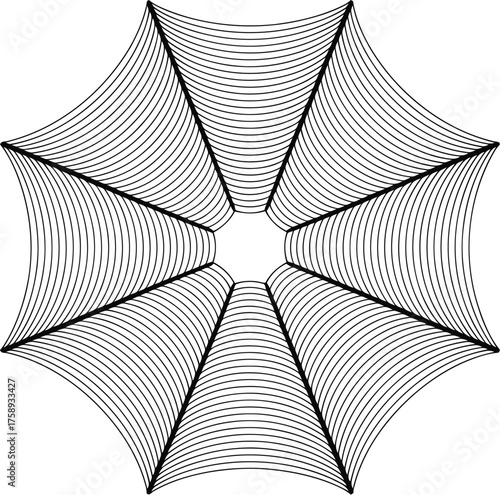 Intricate radial pattern resembling a stylized spiderweb