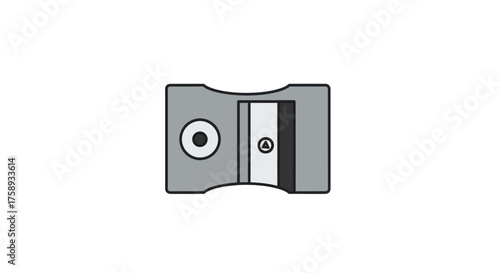 Simple Gray Pencil Sharpener with Circular Opening.