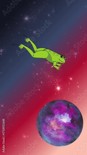 Dizzy Frog & Spinning Moon in Space!
