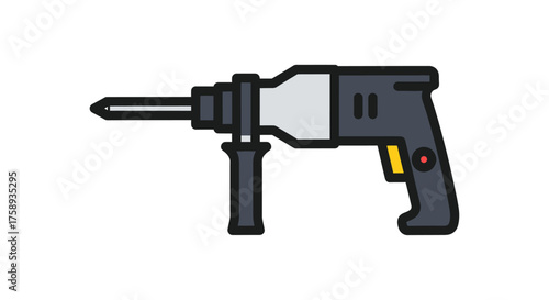 Modern Cordless Rotary Hammer Drill with Auxiliary Handle.