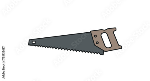 Classic Hand Saw with Wooden Handle for Woodworking.