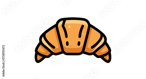 Golden Baked Croissant Pastry with Flaky Layers.