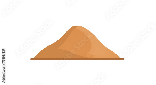 Cartoon Illustration of a Pile of Brown Sand.