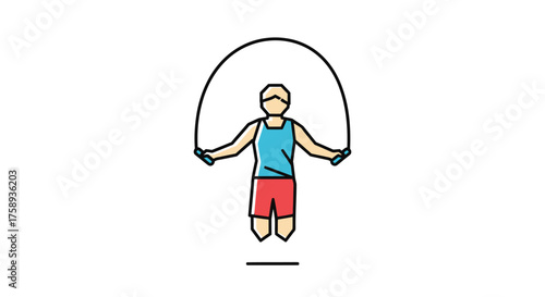 Person Jumping Rope: Fitness and Exercise Illustration.