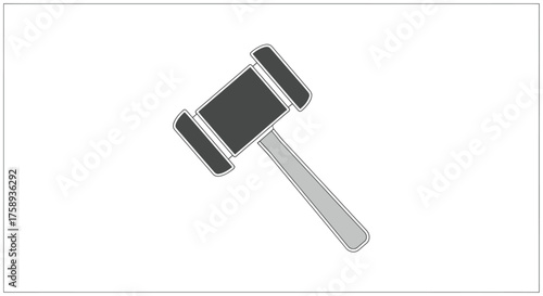 Gavel Illustration: Symbol of Justice Law and Auction.