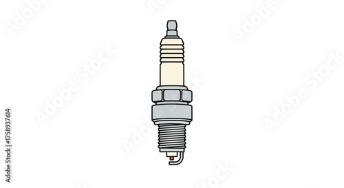 Detailed Illustration of a Single Spark Plug Component.