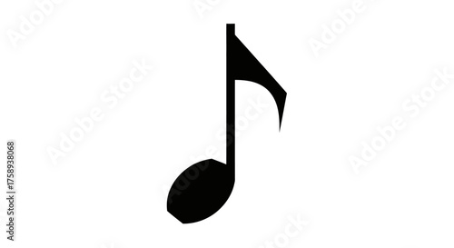 Black eighth note musical symbol on a white background.