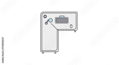 Simple Line Art Illustration of a Sewing Machine.