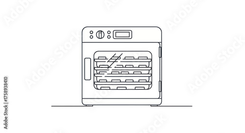 Modern food dehydrator with multiple racks and digital display.