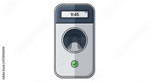 Modern Digital Access Control Device with Time Display.