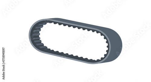 Timing Belt: Toothed Rubber Belt for Mechanical Power Transmission Industrial Component.