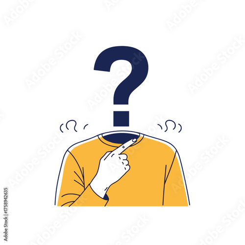 A person with a question mark for a head contemplating the unknown.
