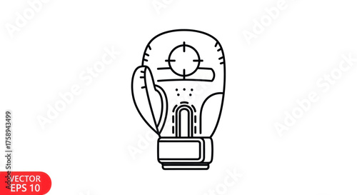 Simple Line Art Boxing Glove with Target Icon.