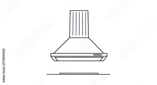 Modern Kitchen Range Hood with Vertical Venting System.
