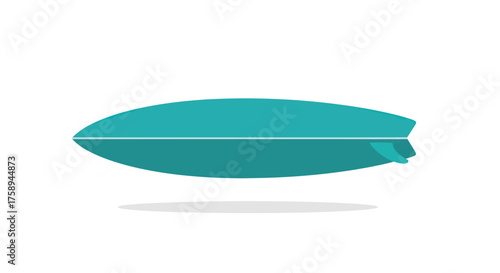 Vibrant Teal Surfboard with Fins for Water Sports and Beach Activities.