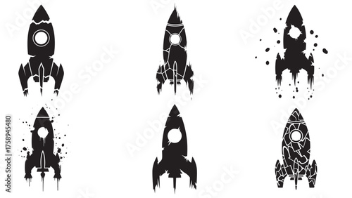 black graffiti rocket vector clip art silhouette minimal abstract clean modern design