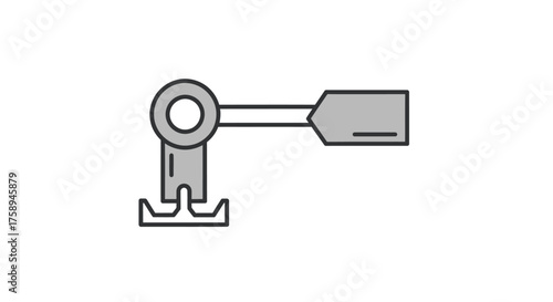 Gray Metal Electrical Connector with Ring Terminal and Spade Connector.