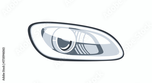 Modern Automotive Car Headlight Illustration.
