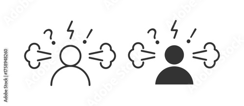 Angry person Stress or anxiety icon. Vector illustration desing.