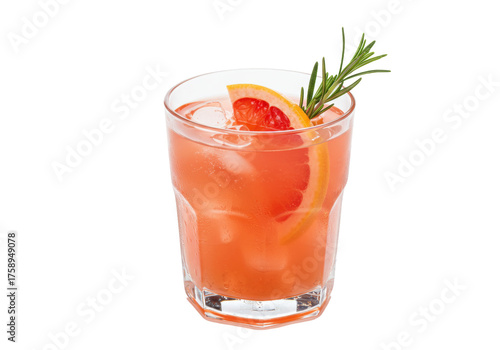 Foto Paloma cocktail in glass isolated PNG on transparent background, refreshing grap