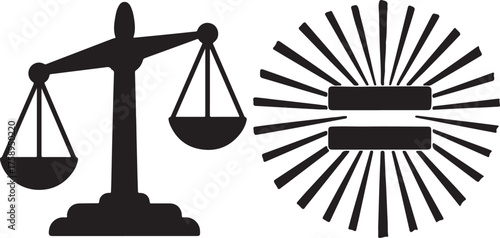 Scales of justice and equality symbol represent legal balance fairness and impartiality in law government and social justice systems