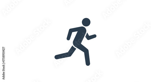 Running Man Icon: Silhouette of a Person in Motion.