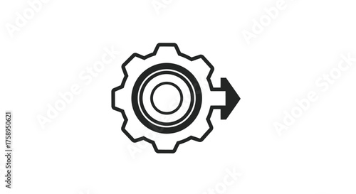 Gear with Arrow: Process Settings and Configuration Icon.