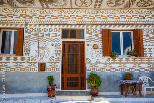 Fototapeta Naklejka Na Ścianę i Meble -  Chios - Greece, October 13, 2025,  Pyrgi Village in Chios Island