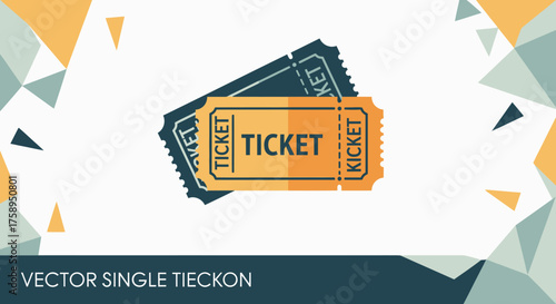 Two Colorful Vector Tickets with TICKET Text.
