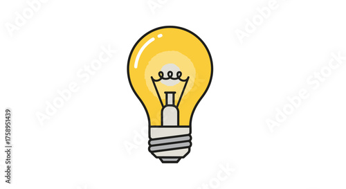 Bright yellow incandescent light bulb with visible filament and screw base.