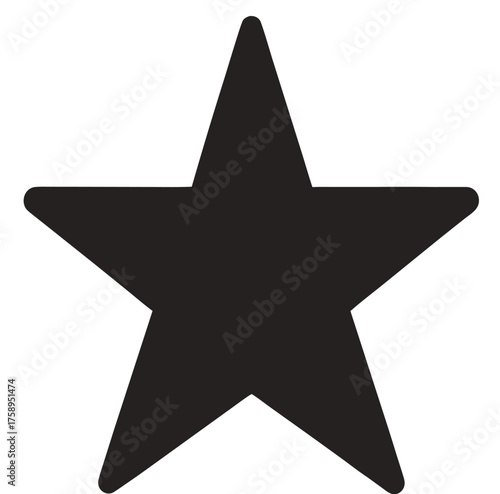 Black Star on White Background