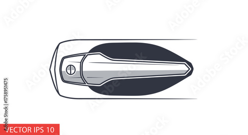 Sleek Chrome Car Door Handle with Integrated Lock Mechanism.