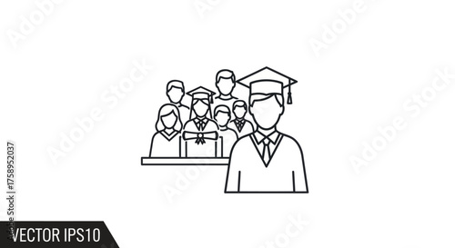 Group of students in graduation caps and gowns celebrating academic achievement.