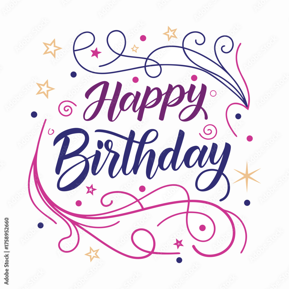 Fototapeta premium Happy Birthday to You modern artistic vector typography design featuring the phrase in a completely unique style