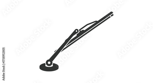 Black and White Image of a Car Windshield Wiper.