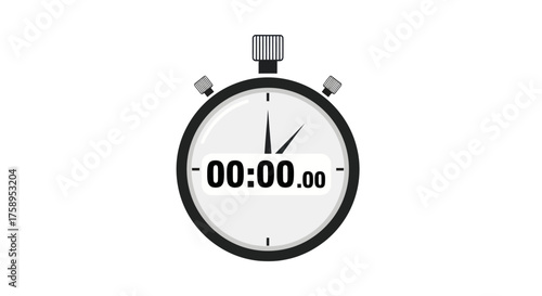 Classic Stopwatch with Zero Time Display and Metal Casing.