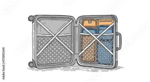 Packing your open suitcase efficiently for a trip is key.