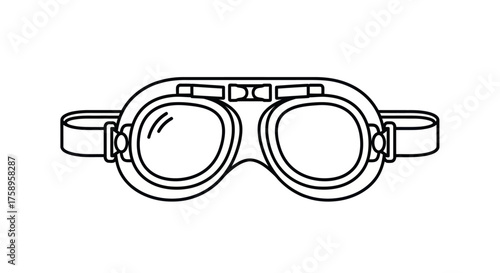 Vintage Aviator Goggles: Classic Eye Protection with Adjustable Strap and Round Lenses.