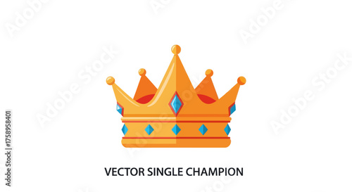 Golden Crown with Jewels Symbol of Royalty and Victory.