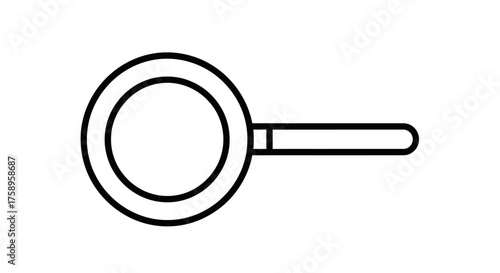 Simple Outline Icon of a Magnifying Glass.