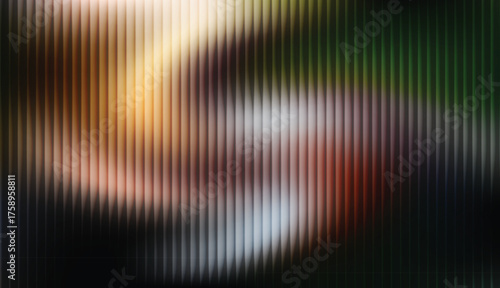A dynamic abstract texture with a vertical striped overlay set against a soft, bright light gradient.